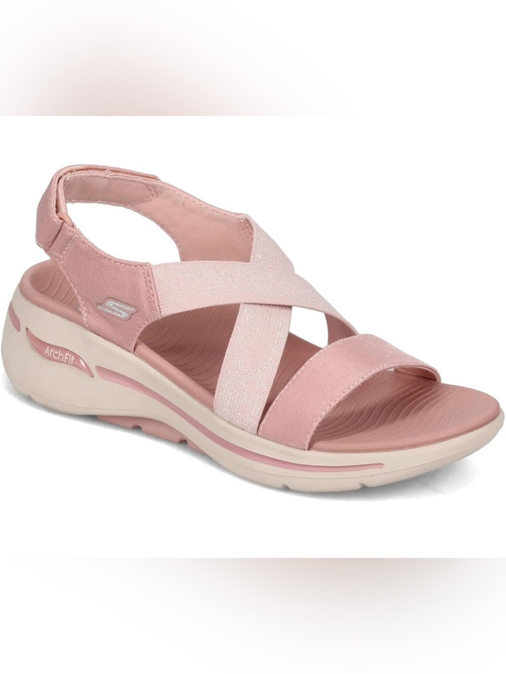 Skechers Go Walk Arch Fit Cross Band Quarter Strap Rose 7 B (M)